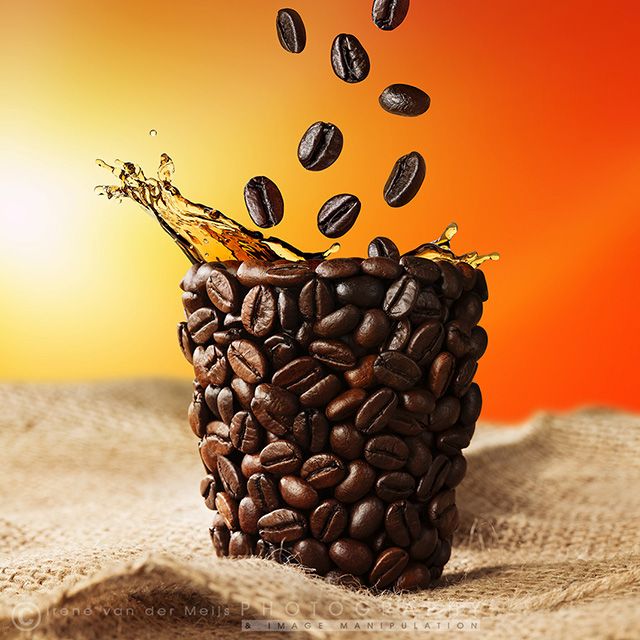 splashfotografie, foodfotograaf, beeldbewerker, koffiebonen, koffie